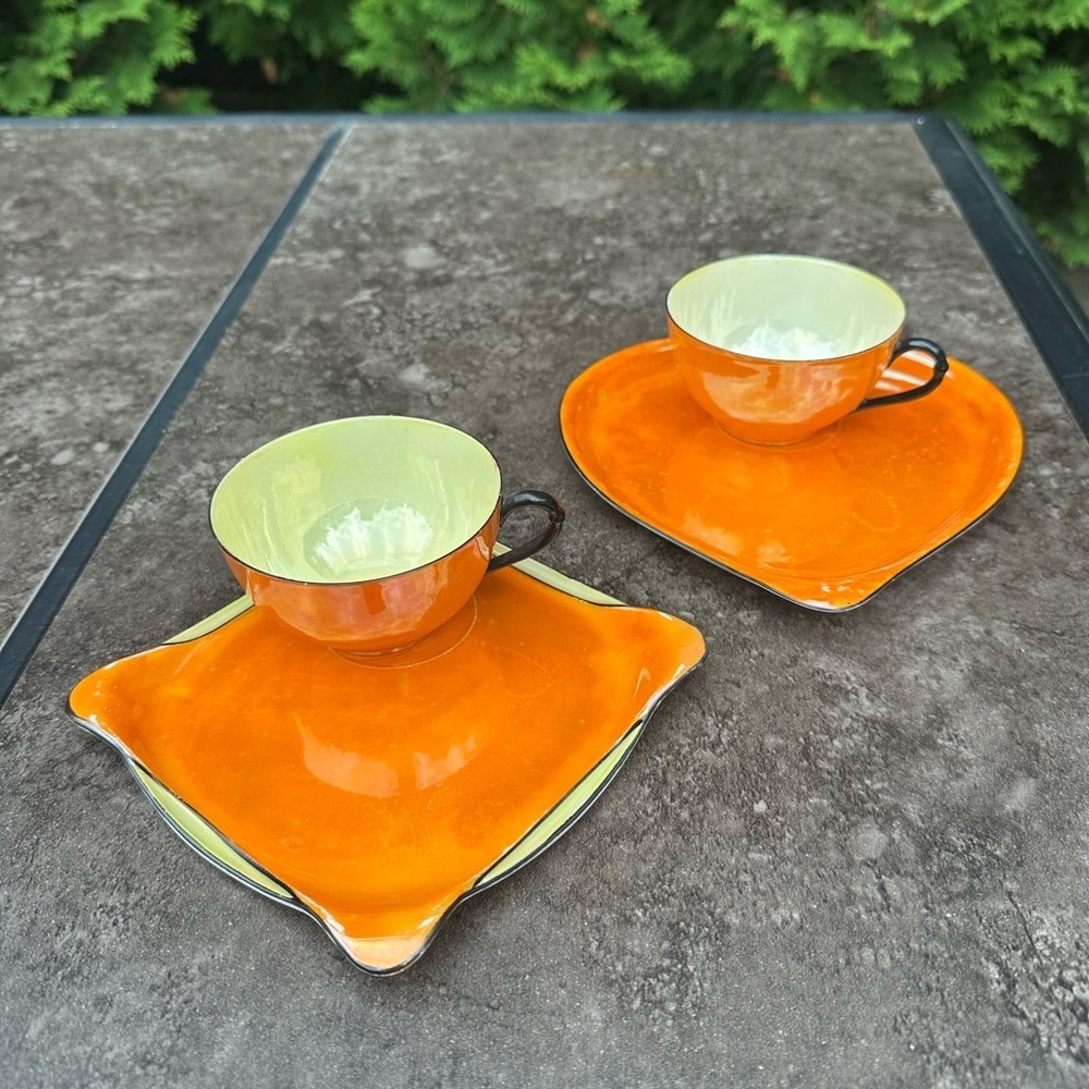 R W Rudolf Wachter Porcelain Tea Cups and Saucers